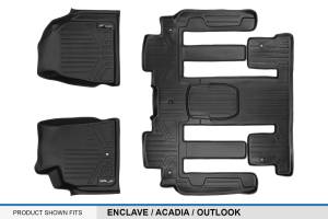 Maxliner USA - MAXLINER Custom Fit Floor Mats 3 Row Liner Set Black for Enclave / Acadia / Outlook with 2nd Row Bucket Seats - Image 5