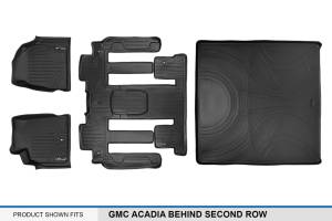 Maxliner USA - MAXLINER Floor Mats 3 Rows and Cargo Liner Behind 2nd Row Set Black for GMC Acadia/Saturn Outlook with 2nd Row Bucket Seats - Image 6