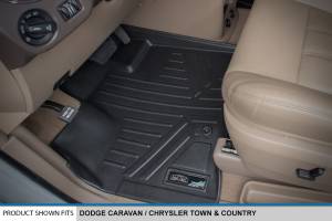 Maxliner USA - MAXLINER Floor Mats 3 Row Liner Set Black for 2008-2019 Dodge Grand Caravan / Chrysler Town & Country (Stow'n Go Only) - Image 2