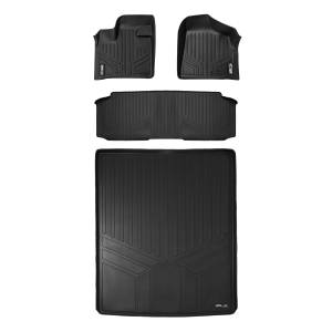 MAXLINER Floor Mats and Cargo Liner Behind 2nd Row Set Black for 2008-2019 Caravan/Town & Country with 2nd Row Bench Seat