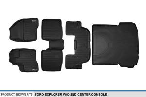 Maxliner USA - MAXLINER Floor Mats 3 Rows and Cargo Liner Behind 2nd Row Set Black for 2011-2014 Explorer without 2nd Row Center Console - Image 7