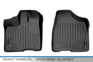 Maxliner USA - MAXLINER Custom Fit Floor Mats 1st Row Liner Set Black for 2011-2012 Toyota Sienna - All Models - Image 4