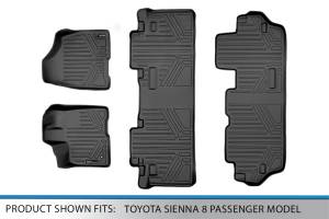 Maxliner USA - MAXLINER Custom Fit Floor Mats 3 Row Liner Set Black for 2011-2012 Toyota Sienna 8 Passenger Model - Image 6