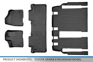 Maxliner USA - MAXLINER Custom Fit Floor Mats 3 Row Liner Set Black for 2011-2012 Toyota Sienna 8 Passenger Model - Image 6