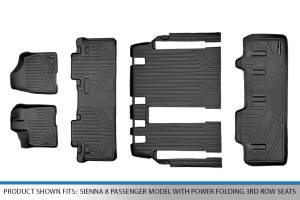 Maxliner USA - MAXLINER Floor Mats and Cargo Liner Behind 3rd Row for 2011-2012 Sienna 8 Passenger Model with Power Folding 3rd Row Seats - Image 7