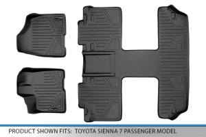 Maxliner USA - MAXLINER Custom Fit Floor Mats 3 Row Liner Set Black for 2011-2012 Toyota Sienna 7 Passenger Model - Image 5