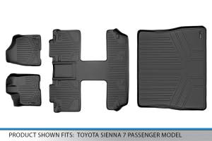 Maxliner USA - MAXLINER Custom Floor Mats 3 Rows and Cargo Liner Behind 2nd Row Set Black for 2011-2012 Toyota Sienna 7 Passenger Model - Image 6