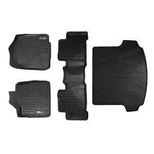 MAXLINER Custom Fit Floor Mats 2 Rows and Cargo Liner Behind 2nd Row Set Black for 2007-2013 Acura MDX