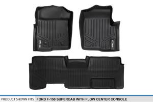 Maxliner USA - MAXLINER Custom Fit Floor Mats 2 Row Liner Set Black for 2011-2014 Ford F-150 SuperCab with Flow Center Console - Image 5