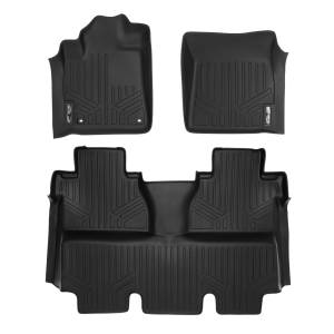 MAXLINER Custom Floor Mats 2 Row Liner Set Black for 2014-2019 Toyota Tundra CrewMax Cab (with Coverage Under 2nd Row Seat)