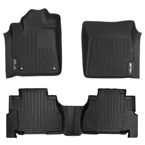 MAXLINER Custom Fit Floor Mats 2 Row Liner Set Black for 2012-2019 Toyota Sequoia with 2nd Row Bench Seat