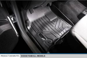 Maxliner USA - MAXLINER Custom Fit Floor Mats 2 Row Liner Set Black for 2012-2018 RAM 1500 Quad Cab - Image 2