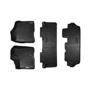 MAXLINER Custom Fit Floor Mats 3 Row Liner Set Black for 2013-2020 Toyota Sienna 8 Passenger Model