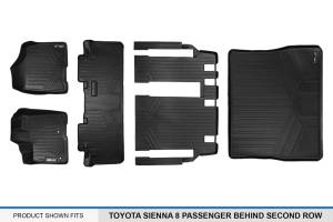 Maxliner USA - MAXLINER Custom Floor Mats 3 Rows and Cargo Liner Behind 2nd Row Set Black for 2013-2020 Toyota Sienna 8 Passenger Model - Image 7