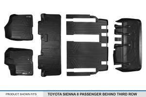 Maxliner USA - MAXLINER Custom Floor Mats 3 Rows and Cargo Liner Behind 3rd Row Set Black for 2013-2020 Toyota Sienna 8 Passenger Model - Image 7