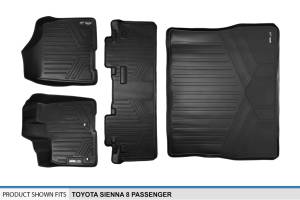 Maxliner USA - MAXLINER Custom Floor Mats 2 Rows and Cargo Liner Behind 2nd Row Set Black for 2013-2020 Toyota Sienna 8 Passenger Model - Image 6