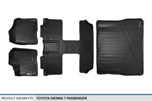 Maxliner USA - MAXLINER Custom Floor Mats 3 Rows and Cargo Liner Behind 2nd Row Set Black for 2013-2020 Toyota Sienna 7 Passenger Model - Image 6
