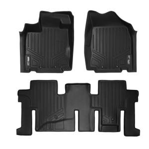 MAXLINER Custom Fit Floor Mats 2 Row Liner Set Black for 2013-2019 Nissan Pathfinder / 2013 Infiniti JX35 / 2014-2019 QX60