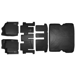 MAXLINER Floor Mats 3 Rows and Cargo Liner Behind 2nd Row Set Black for 2013-2019 Pathfinder / 2013 JX35 / 2014-2019 QX60