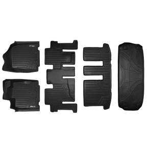 MAXLINER Floor Mats 3 Rows and Cargo Liner Behind 3rd Row Set Black for 2013-2019 Pathfinder / 2013 JX35 / 2014-2019 QX60