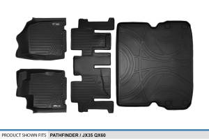 Maxliner USA - MAXLINER Floor Mats 2 Rows and Cargo Liner Behind 2nd Row Set Black for 2013-2019 Pathfinder / 2013 JX35 / 2014-2019 QX60 - Image 6