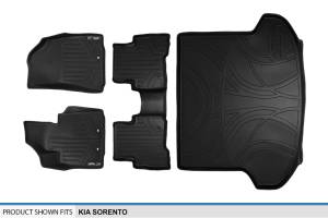 Maxliner USA - MAXLINER Custom Fit Floor Mats 2 Rows and Cargo Liner Set Black for 2014-2015 Kia Sorento with 3rd Row Seats - Image 6