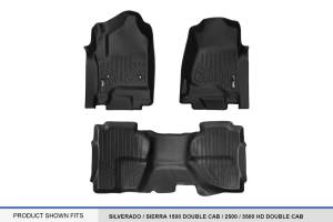 Maxliner USA - MAXLINER Custom Floor Mats 2 Row Liner Set Black for Double Cab 2014-2018 Silverado/Sierra 1500 - 2015-2019 2500/3500 HD - Image 5
