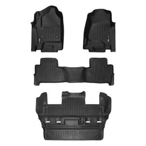 MAXLINER Custom Fit Floor Mats 3 Row Liner Set Black for 2015-2018 Chevrolet Tahoe / GMC Yukon