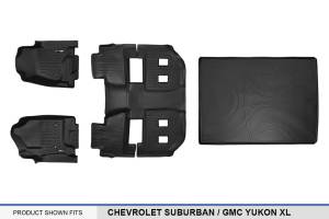 Maxliner USA - MAXLINER Custom Fit Floor Mats 3 Rows and Cargo Liner Behind 2nd Row Set Black for 2015-2018 Chevy Suburban / GMC Yukon XL - Image 6