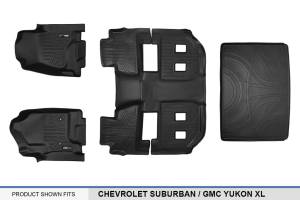 Maxliner USA - MAXLINER Custom Fit Floor Mats 3 Rows and Cargo Liner Behind 3rd Row Set Black for 2015-2018 Chevy Suburban / GMC Yukon XL - Image 6