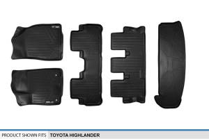 Maxliner USA - MAXLINER Floor Mats 3 Rows and Cargo Liner Behind 3rd Row Set Black for 2014-2019 Toyota Highlander with 2nd Row Bench Seat - Image 7