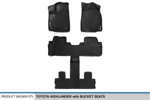 Maxliner USA - MAXLINER Floor Mats 3 Row Liner Set Black for 2014-2019 Toyota Highlander with 2nd Row Bucket Seats (No Hybrid Models) - Image 5