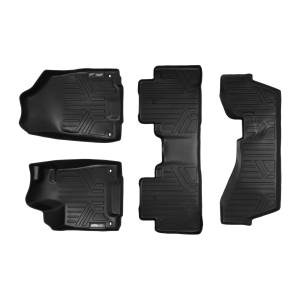 MAXLINER Custom Fit Floor Mats 3 Row Liner Set Black for 2014-2019 Acura MDX with 2nd Row Bench Seat (No Hybrid Models)