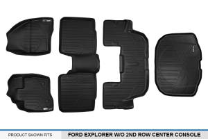 Maxliner USA - MAXLINER Floor Mats 3 Rows and Cargo Liner Behind 3rd Row Set Black for 2015-2016 Explorer without 2nd Row Center Console - Image 7