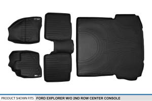 Maxliner USA - MAXLINER Floor Mats 2 Rows and Cargo Liner Behind 2nd Row Set Black for 2015-2016 Explorer without 2nd Row Center Console - Image 6