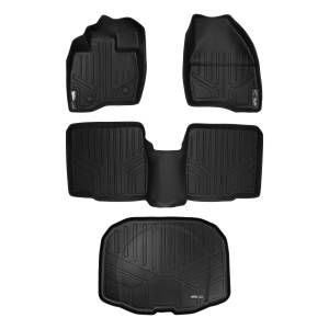 MAXLINER Floor Mats 2 Rows and Cargo Liner Behind 3rd Row Set Black for 2015-2016 Explorer without 2nd Row Center Console