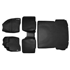 Maxliner USA - MAXLINER Floor Mats 2 Rows and Cargo Liner Behind 2nd Row Set Black for 2015-2016 Ford Explorer with 2nd Row Center Console - Image 1
