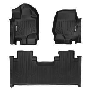 MAXLINER Custom Fit Floor Mats 2 Row Liner Set Black for 2015-2019 Ford F-150 SuperCab with 1st Row Bench Seats