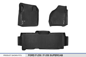 Maxliner USA - MAXLINER Custom Fit Floor Mats 2 Row Liner Set Black for 1999-2007 Ford F-250 / F-350 Super Duty SuperCab - Image 5