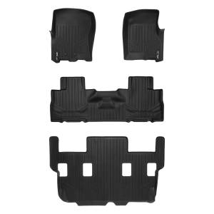 Maxliner USA - MAXLINER Floor Mats 3 Row Liner Set Black for 2011-2017 Expedition / Navigator with 2nd Row Bucket Seats without Console - Image 1