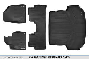 Maxliner USA - MAXLINER Custom Fit Floor Mats 2 Rows and Cargo Liner Set Black for 2016-2019 Kia Sorento 5 Passenger Model Only - Image 6