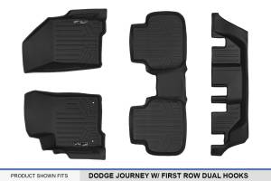 Maxliner USA - MAXLINER Custom Fit Floor Mats 3 Row Liner Set Black for 2012-2018 Dodge Journey with 1st Row Dual Floor Hooks - Image 6