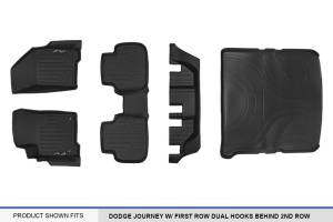 Maxliner USA - MAXLINER Floor Mats 3 Rows and Cargo Liner Behind 2nd Row Set Black for 2012-18 Dodge Journey with 1st Row Dual Floor Hooks - Image 7