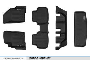 Maxliner USA - MAXLINER Floor Mats 3 Rows and Cargo Liner Behind 3rd Row Set Black for 2012-18 Dodge Journey with 1st Row Dual Floor Hooks - Image 7