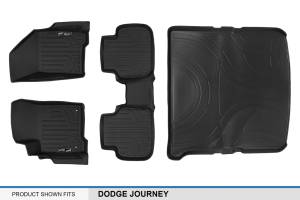 Maxliner USA - MAXLINER Floor Mats 2 Rows and Cargo Liner Behind 2nd Row Set Black for 2012-18 Dodge Journey with 1st Row Dual Floor Hooks - Image 6