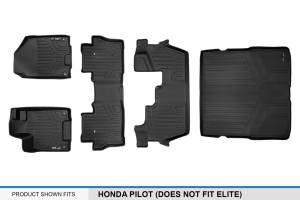 Maxliner USA - MAXLINER Custom Fit Floor Mats 3 Rows and Cargo Liner Behind 2nd Row Set Black for 2016-2019 Honda Pilot 8 Passenger Model - Image 7