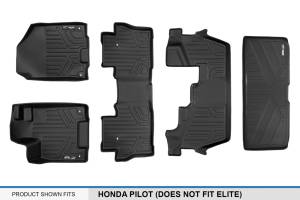 Maxliner USA - MAXLINER Custom Fit Floor Mats 3 Rows and Cargo Liner Behind 3rd Row Set Black for 2016-2019 Honda Pilot 8 Passenger Model - Image 7