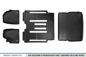Maxliner USA - MAXLINER Custom Fit Floor Mats and Cargo Liner Behind 2nd Row Set Black for 2015-2019 Kia Sedona 8 Passenger Model Only - Image 6