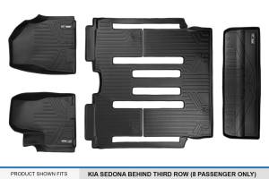Maxliner USA - MAXLINER Custom Fit Floor Mats and Cargo Liner Behind 3rd Row Set Black for 2015-2019 Kia Sedona 8 Passenger Model Only - Image 6