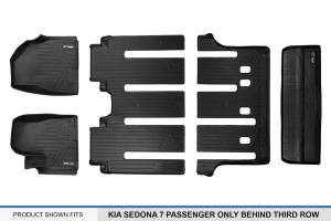 Maxliner USA - MAXLINER Custom Floor Mats 3 Rows and Cargo Liner Behind 3rd Row Set Black for 2015-2019 Kia Sedona 7 Passenger Model Only - Image 7